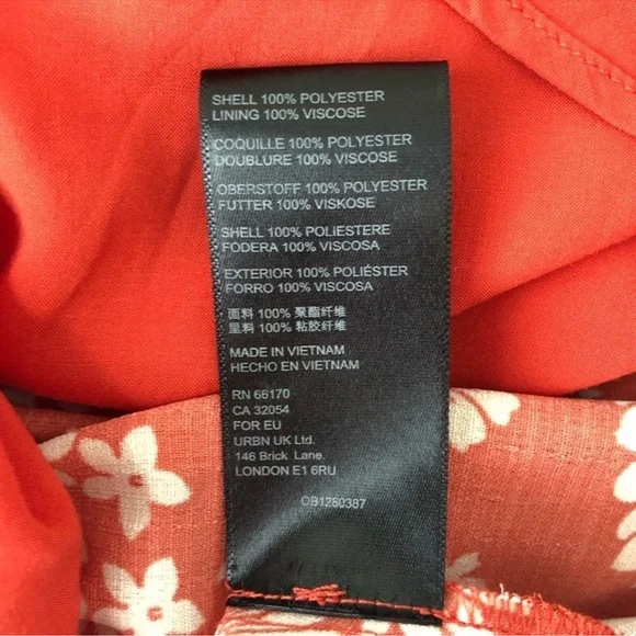 NWT Urban Outfitters Daphne Red / Orange Floral Midi Ruffle Wrap Dress Medium M - Picture 12 of 12